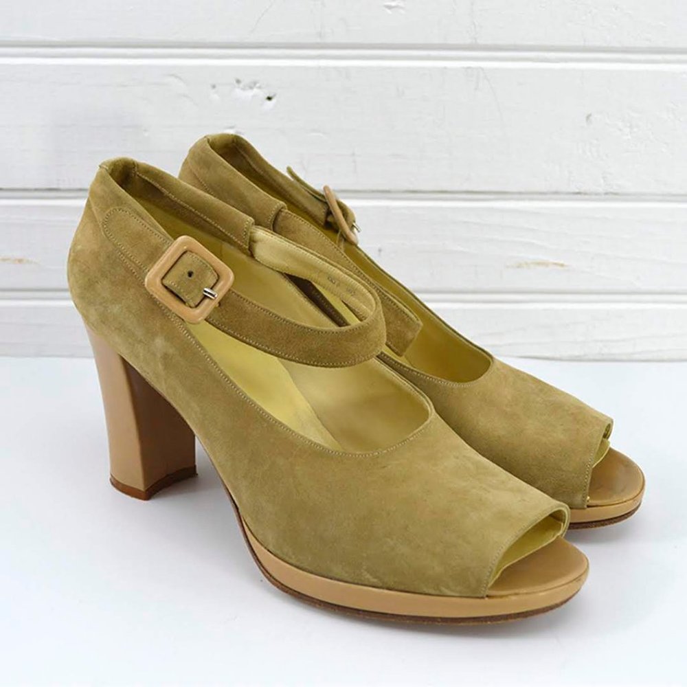 VARDA SUEDE PEEP TOE PLATFORM PUMP #170-477